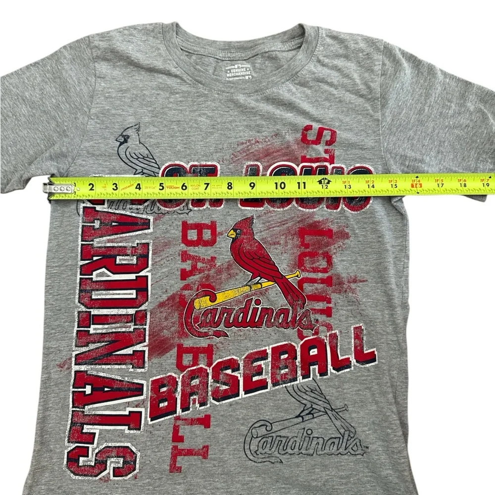 St Louis Cardinals Youth Boys Gray T-Shirt Size‎ Large 10-12 Redbirds MLB Cards